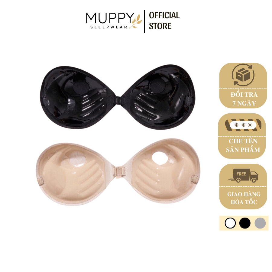 D06 Áo Bra Dán Ngực Silicon MUPPY Hình Bàn Tay Đệm Dày 3cm Siêu Nâng Tạo Khe Chống xệ