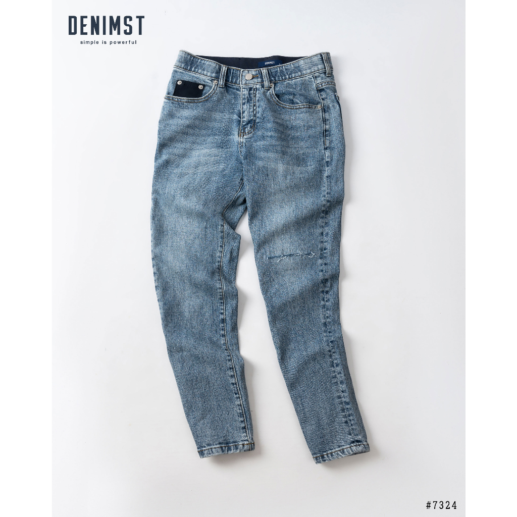 Quần jean nam xanh rách DNST 7324, dáng slim fit cực kỳ dễ mặc, phong cách trẻ trung và dễ mix đồ, đủ size tới 90kg