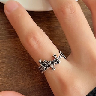 Nhẫn Chrome Heart Triple Cross bạc fullbox cao cấp.