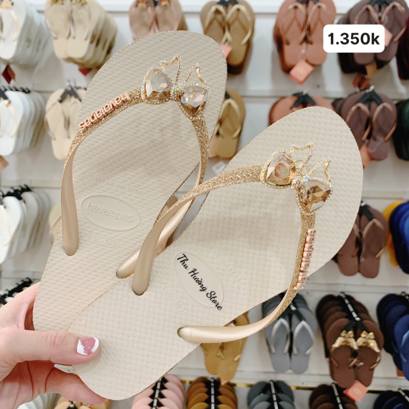 Dép Nữ Kim Tuyến Kem Viền Mix Nơ Râu Viền