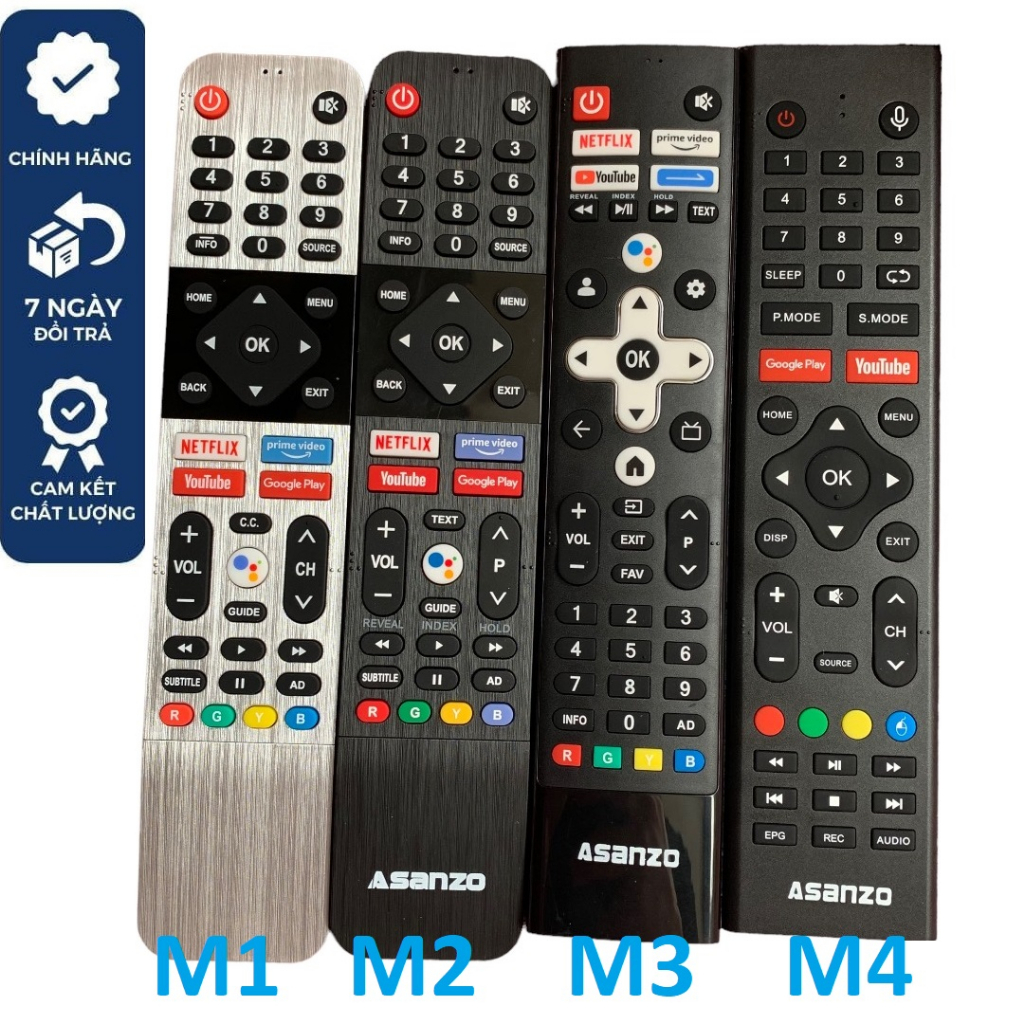 Điều khiển tivi Asanzo giọng nói chính hãng, Remote asanzo smart thông minh Bluetooth hàng zin theo máy