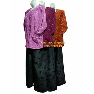 Bộ gấm hoa bà ba, áo bà ba quần ống rộng