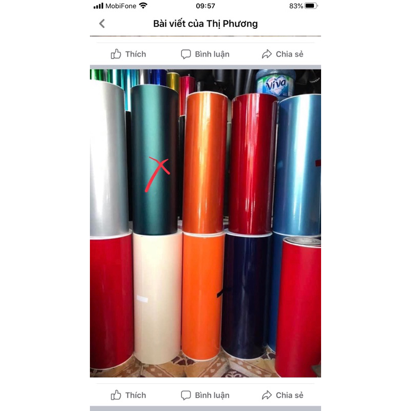 Decal Sơn Đỏ CỜ BÓNG  Như Sơn Zin Xe Khổ Cao 60 x 1 mét Cao Cấp