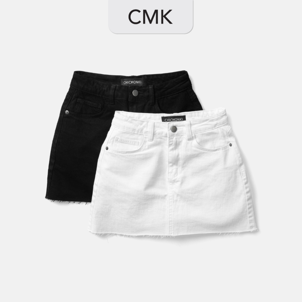 Chân váy jean nữ CHICMONKI cắt lai - CMJ1298