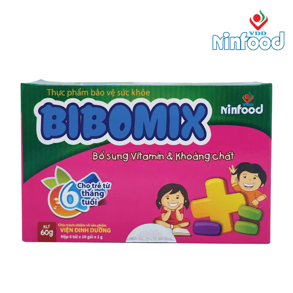 Bibomix bổ sung vitamin và khoáng chất cho trẻ - NINFOOD Viện Dinh dưỡng Quốc gia-trẻ từ 6 tháng tuổi-Đa khoáng chất