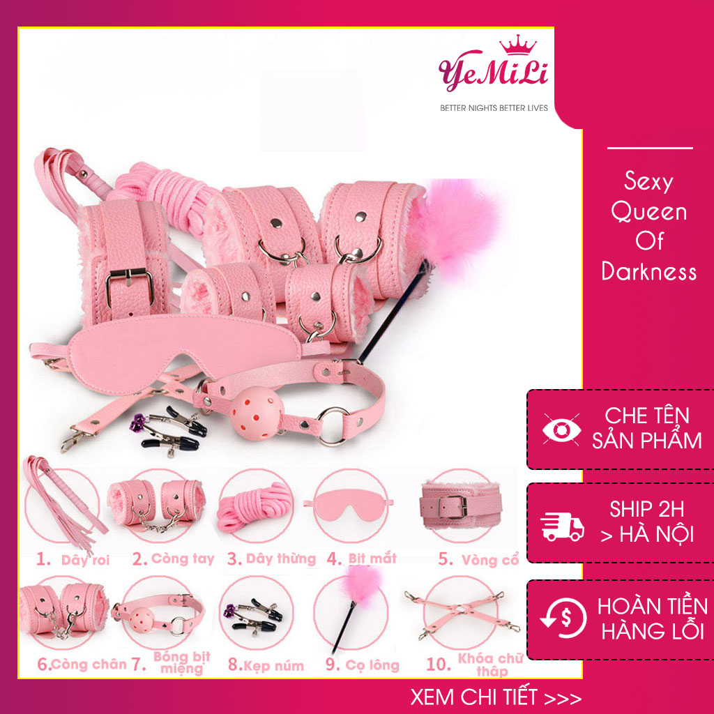 Bộ Vòng Tay 10 Món Phụ Kiện Cosplay - Set 10 Món Bằng Da Phong Cách Bd.Sm | BigBuy360 - bigbuy360.vn