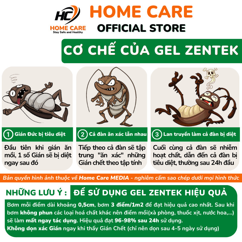 Gel Diệt Gián Đức ZENTEK KOREA, Tuýp 35gram Chuyên Trị Gián Li Ti, Nhập Khẩu 100% - HomeCare