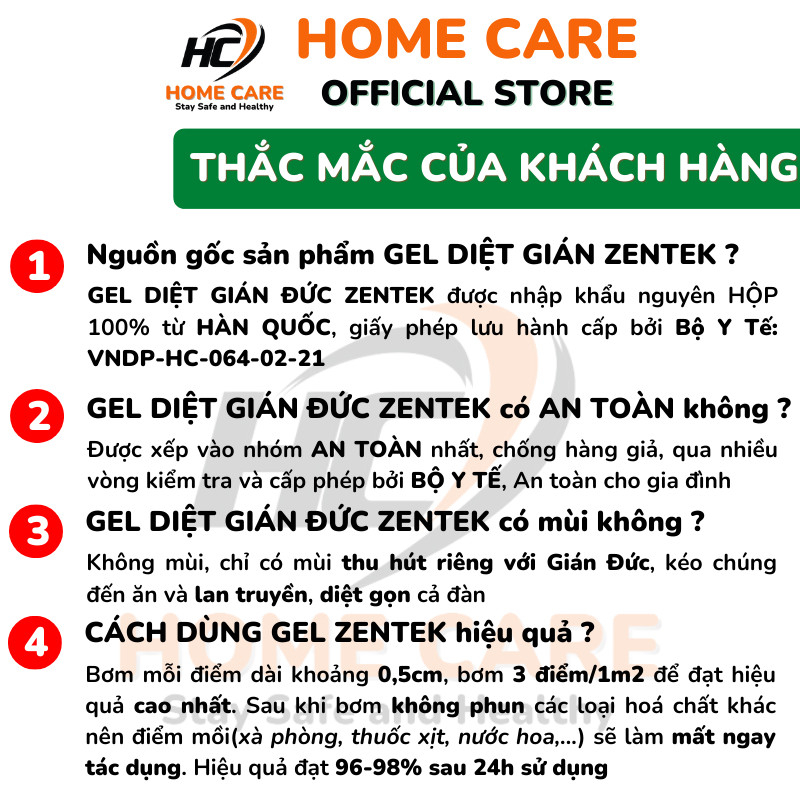 Gel Diệt Gián Đức ZENTEK KOREA, Tuýp 35gram Chuyên Trị Gián Li Ti, Nhập Khẩu 100% - HomeCare