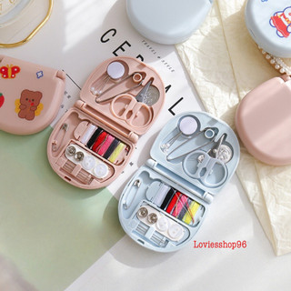 Hộp kim chỉ đa năng hoạt hình style Hàn Quốc mini - Bộ dụng cụ kim chỉ may vá mini