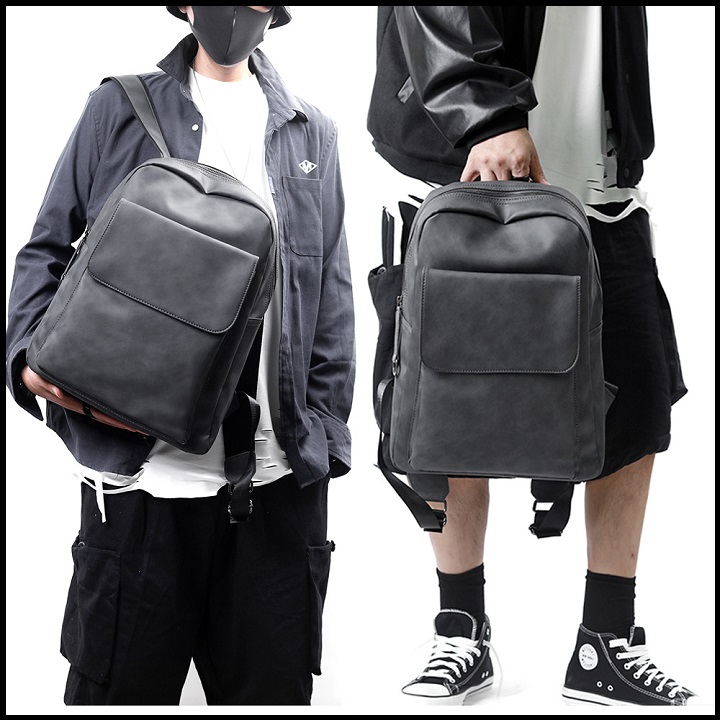 Balo da cao cấp nam nữ unisex, Túi Bụi thời trang đi học đi làm, chất liệu da Pu, ngăn để laptop máy tính 15,6 inch