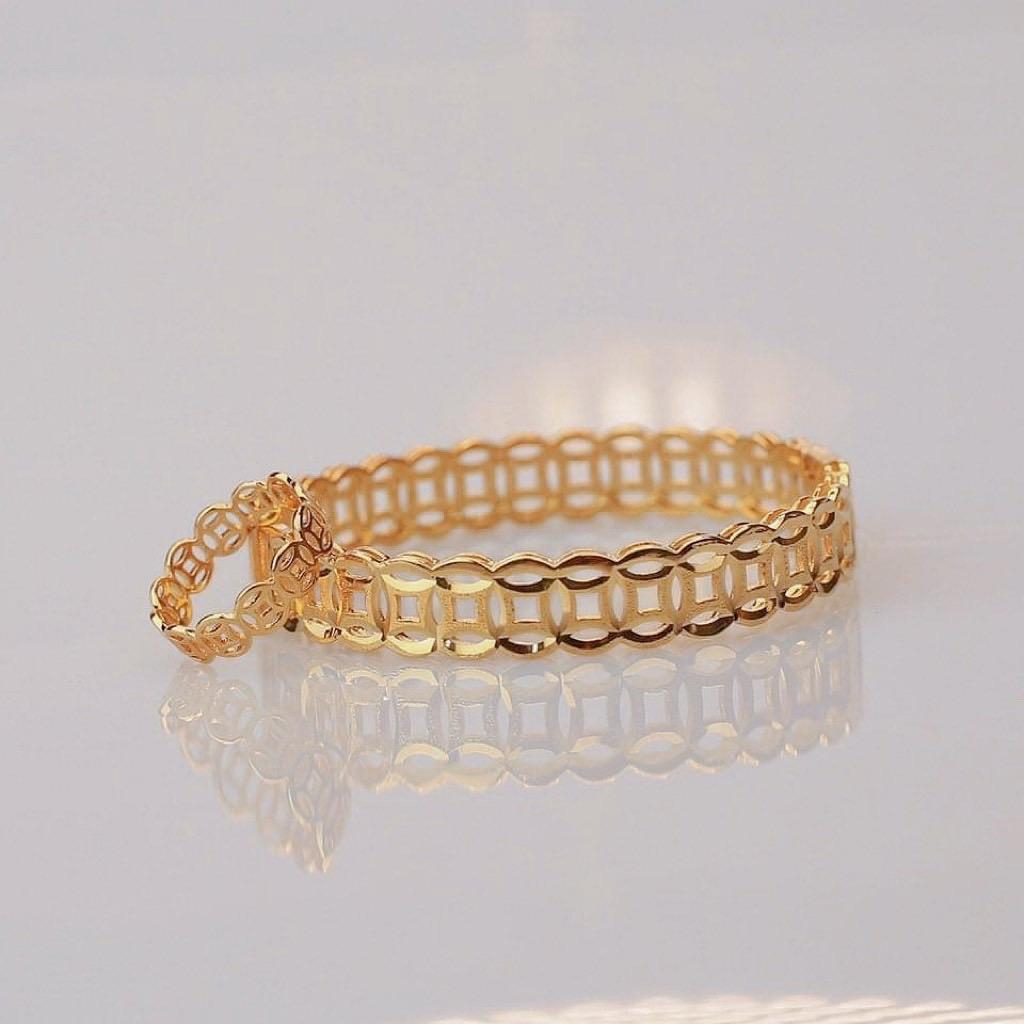 Set vòng và nhẫn kim tiền màu 18