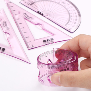 Bộ Dụng Cụ Thước Kẻ Dẻo Không Gãy Tiện Lợi 4 Món Dài 15cm