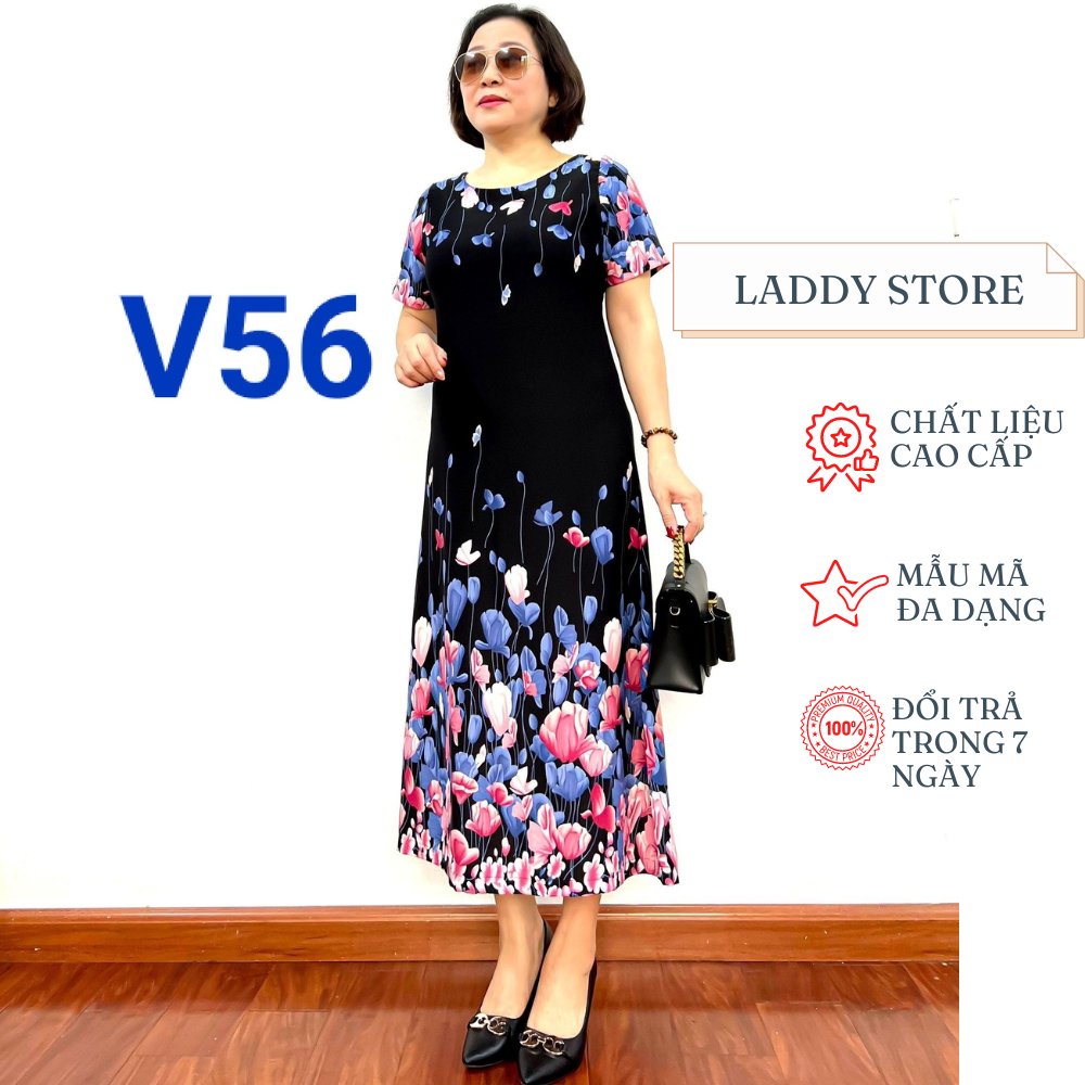 Váy Trung Niên Sang Trọng Chất Liệu Lụa Mango Mềm Mượt Và Thoáng Mát 2023 - Laddy Store