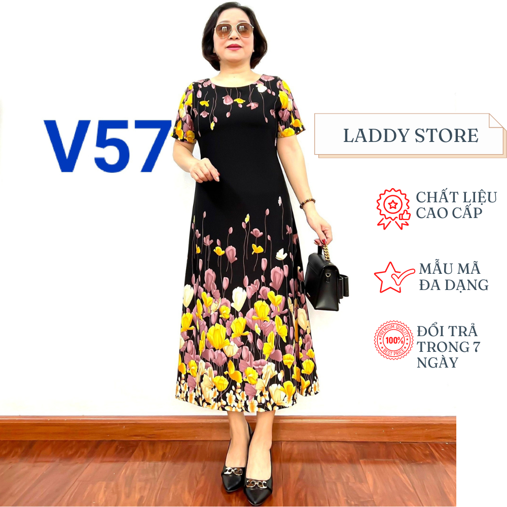 Váy Trung Niên Sang Trọng Chất Liệu Lụa Mango Mềm Mượt Và Thoáng Mát 2023 - Laddy Store