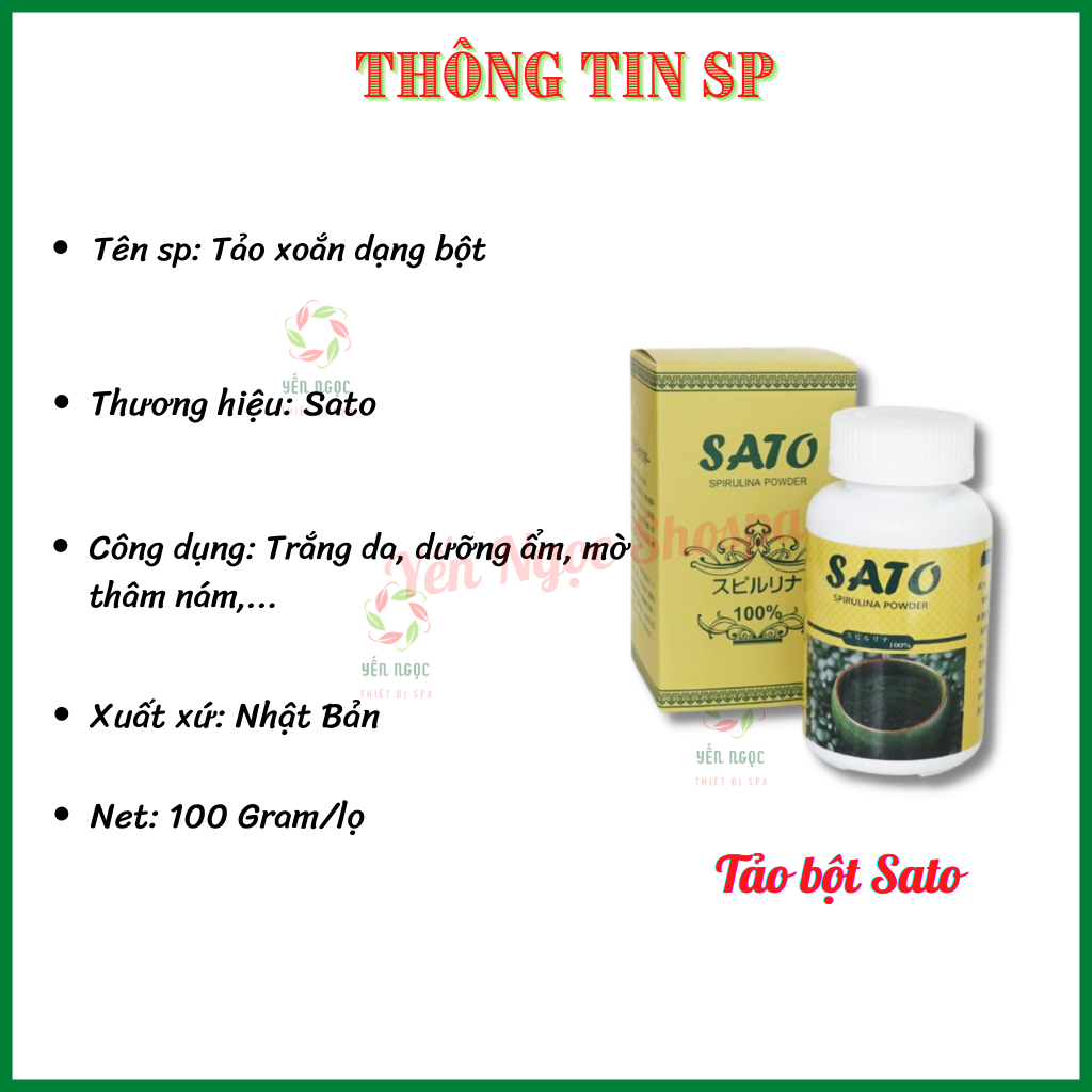 Tảo xoắn Sato dạng bột | Tảo bột Sato | Tảo sato Nhật Bản