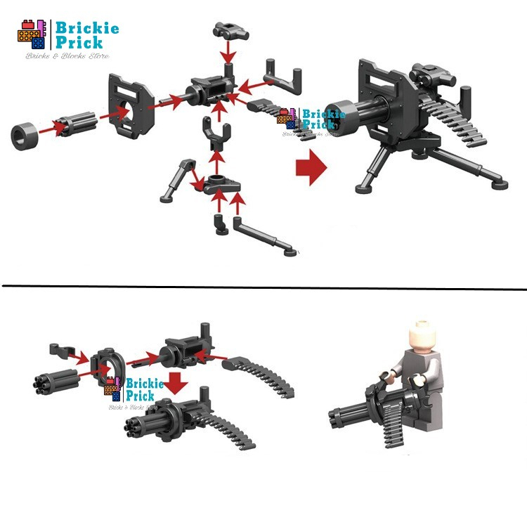 Đồ chơi lắp ráp - Army- Phụ kiện Sún.g máy hạng nặng - Đồ Chơi Lắp Ráp - Brickie Prick