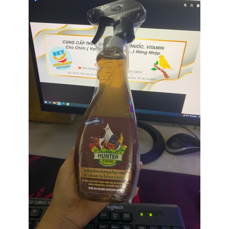 Chai xịt thảo mộc thành phần giấm gỗ dành cho chim vẹt cảnh chai chiết lẻ 50k/30ml