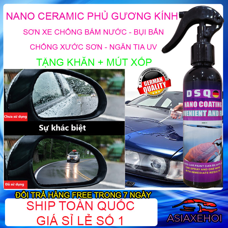 Bình Xịt Nano - Ceramic Wax - Phủ Nano Kính Ô tô - Xịt Bóng Xe Máy - Chống Nước Kính, Phủ Bóng Xe - Ceramic
