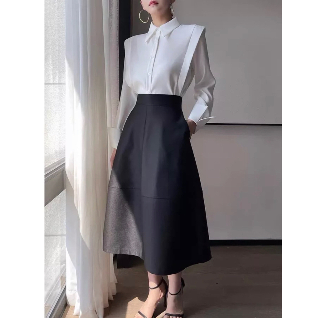Chân váy dáng xoè chất tafta dày dặn H196