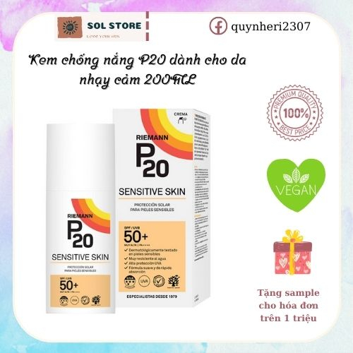 KEM CHỐNG NẮNG P20 CHO DA NHẠY CẢM 200ml