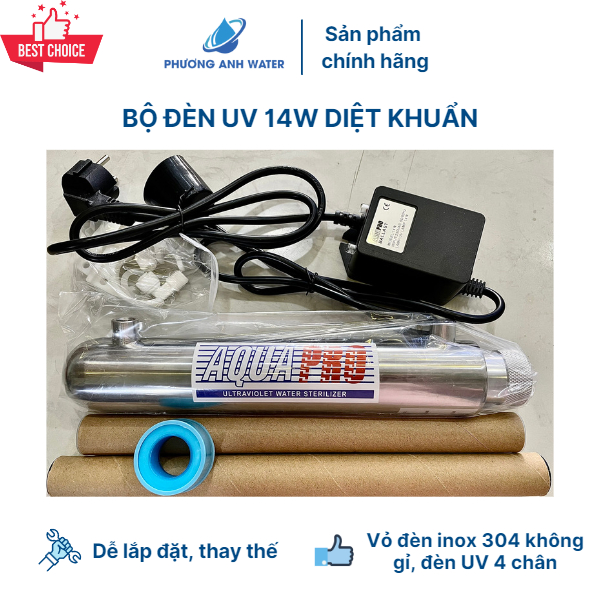 Bộ đèn UV 14W Aquapro diệt khuẩn chất lượng cao cho máy lọc nước