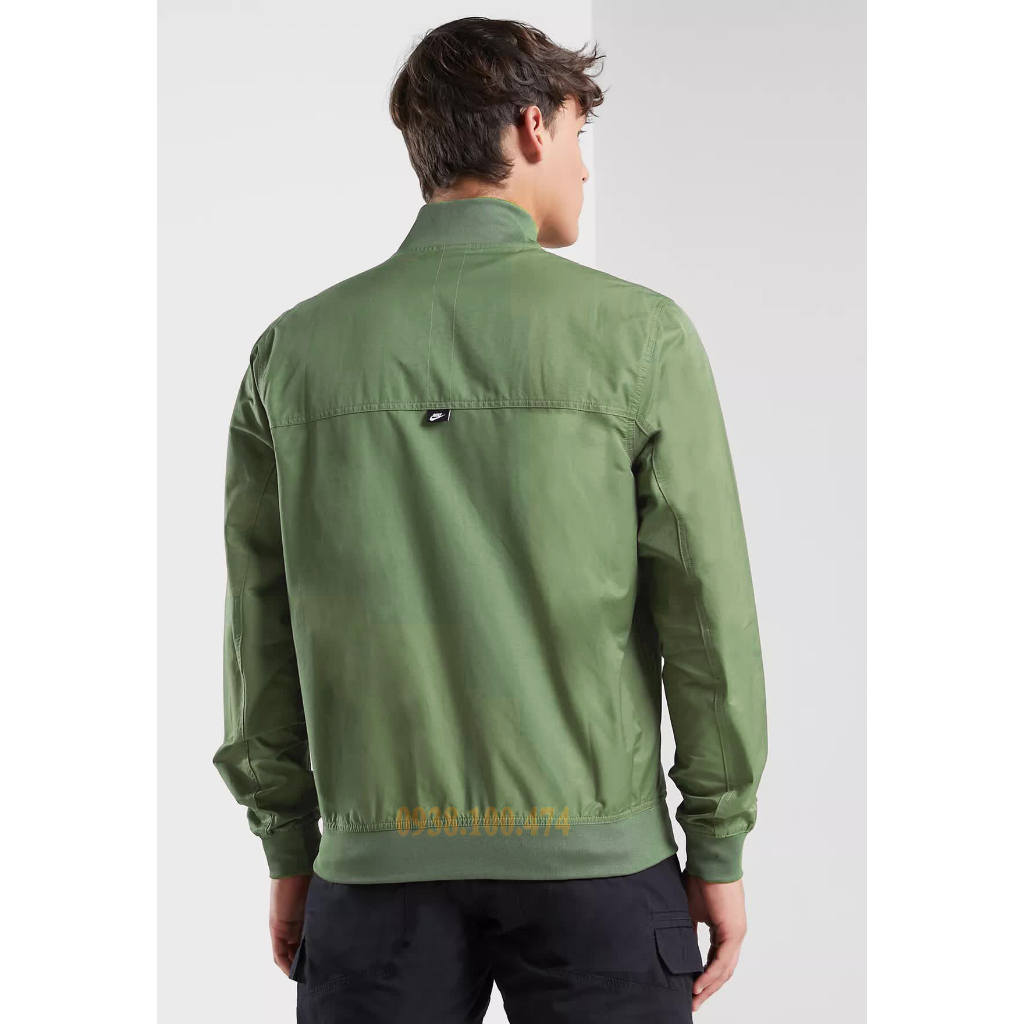 Áo khoác nam bomber Nike chính hãng 1 lớp màu xanh chất vải xịn không mũ trùm đầu