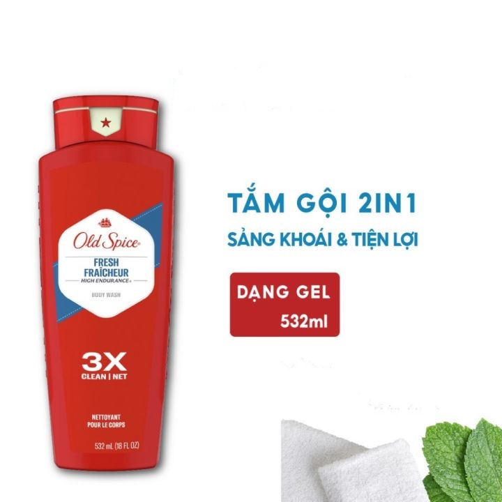 Gel Tắm Gội Old Spice Nhiều Mùi Hương 532ml