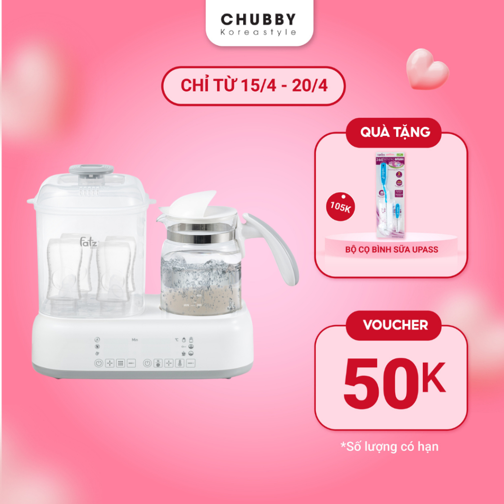 Máy Tiệt Trùng Và Hâm Nóng Đa Năng All-In-One Multimax 2 FATZ BABY 1.2L Nguồn Điện AC 220-240V, 50/60Hz, 800W FB9013SL