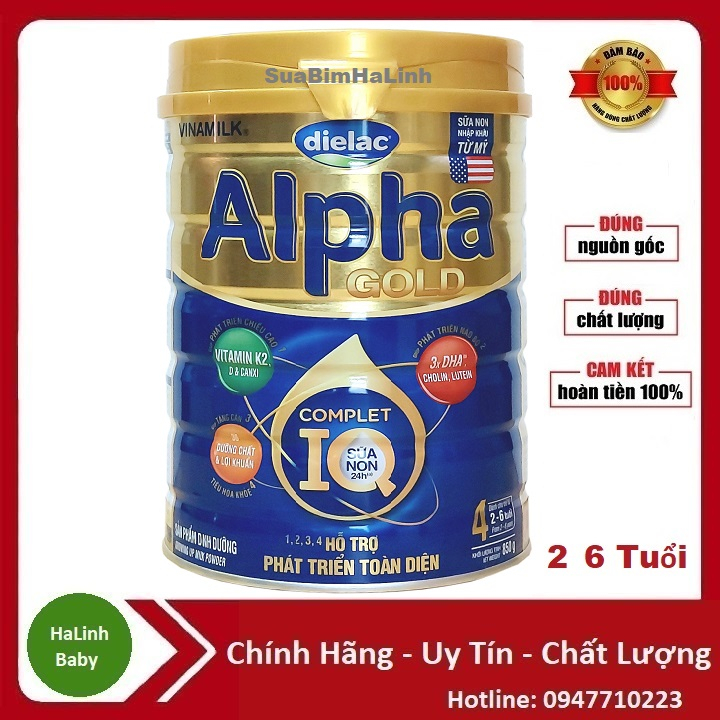 Sữa Dielac Alpha IQ Gold 4 Sữa Non (850g)