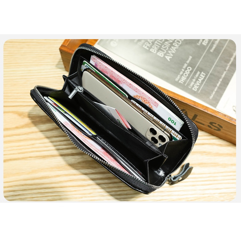 Ví Cầm Tay Nam, Nữ Da Bò Cao Cấp, Bóp Cầm Tay VL002