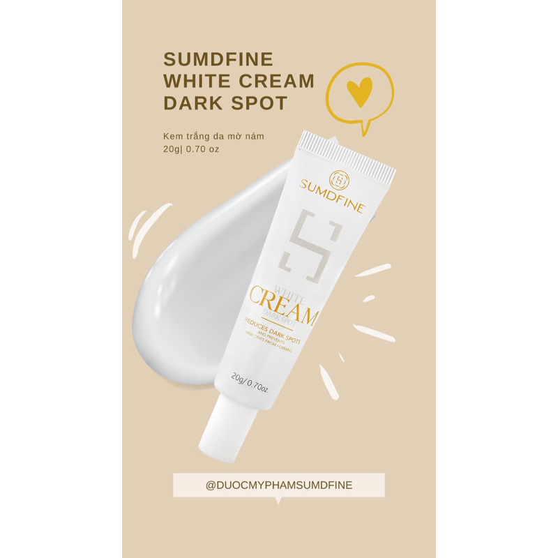 Kem Arbutin Sumdfine 5% mờ thâm nám thâm mụn sáng da