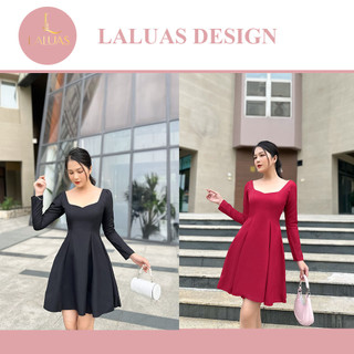 [Hàng thiết kế] Đầm dự tiệc bigsize cổ vuông tay dài sang trọng