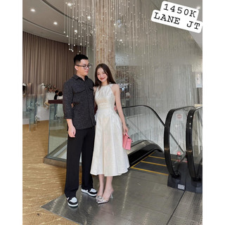 Váy Lane Jt cổ đá Lilian midi dress đen - trắng! Chính hãng 100%! 2050K