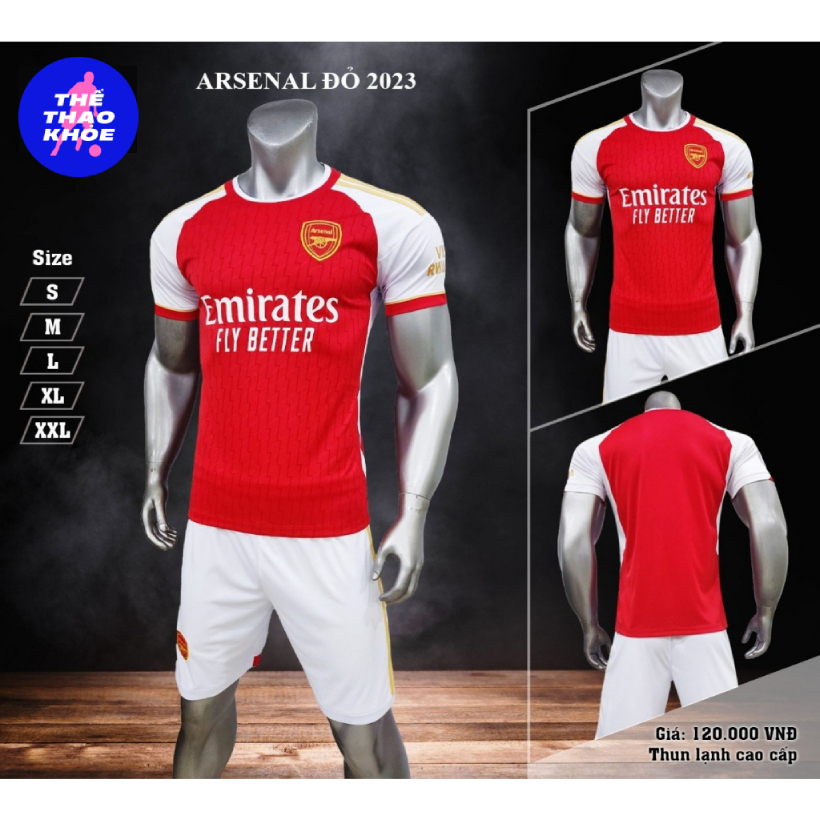Quần Áo Bóng Đá, Đồ Đá Banh CLB Arsenal 2023 2024 JP - Đỏ + Hồng + Đen - Thun Lạnh Cao Cấp, Không Nhăn, Không Xù Lông
