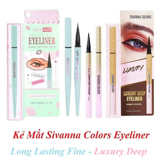 Kẻ Mắt Sivanna Colors Deep Black - Liquid Long Line - Long Lasting Fine Eyeliner Make Up