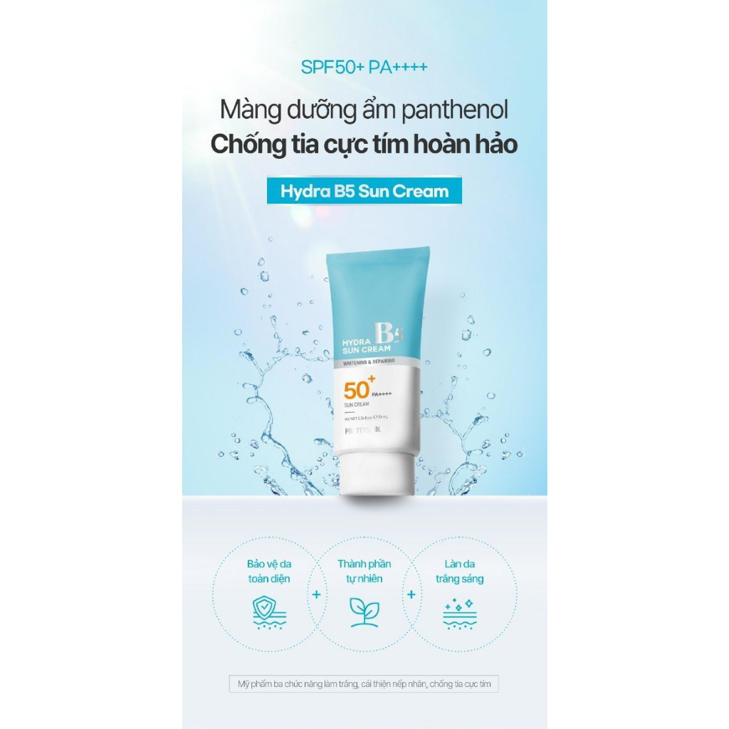 Kem Chống Nắng PrettySkin Phục Hồi Dưỡng Trắng Hydra B5 Suncream 70ml