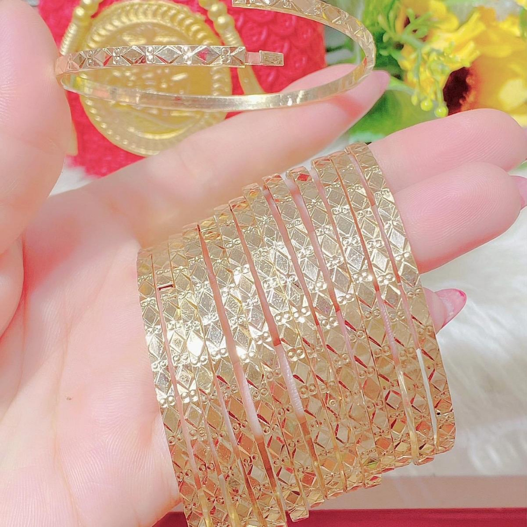 Ximen mạ vàng 18k thoi đều bao sáng chíu màu đẹp khoá lưỡi gà có khắc ký hiệu