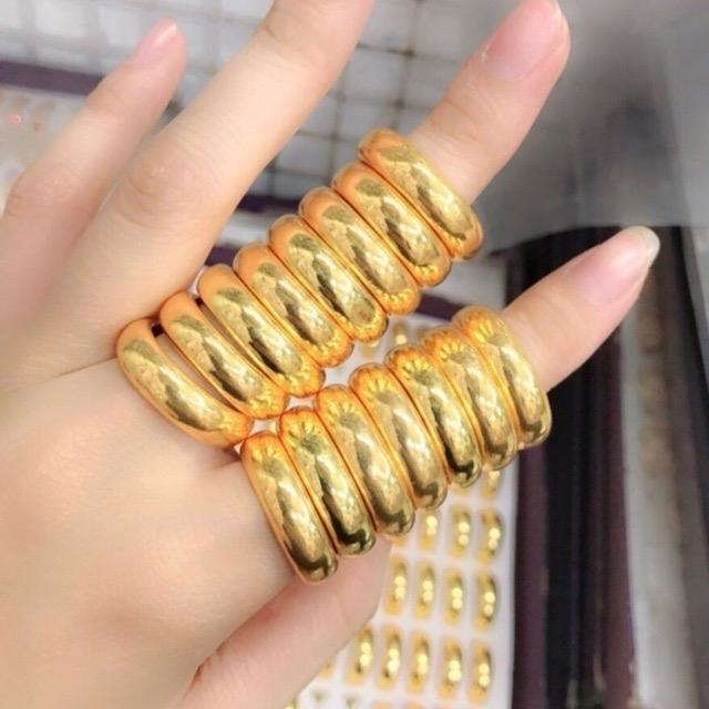 Nhẫn trơn màu 24 loại 1 lượng có ký hiệu 4 số 9 bao đẹp chuẩn màu