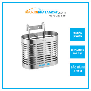 Ống đựng đũa muỗng Inox 304 PHÁT ĐẠT, giá để đũa, hộp để đũa thìa inox cao cấp, ống đũa tròn inox
