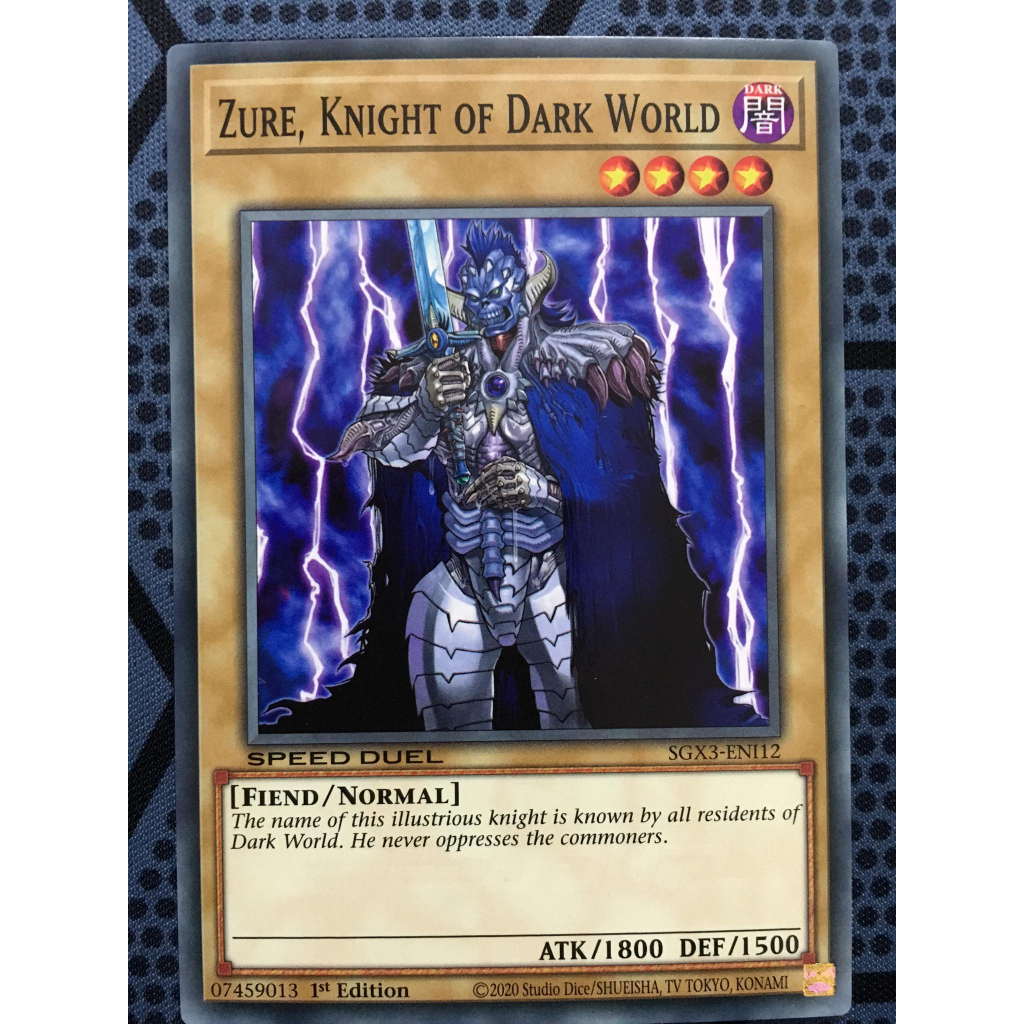 Bài yugioh speed duel - Zure, Knight of Dark World - SGX3-ENI12 - Common 1st Edition