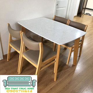 Bộ bàn ăn 4 ghế+ bàn đá ceramic
