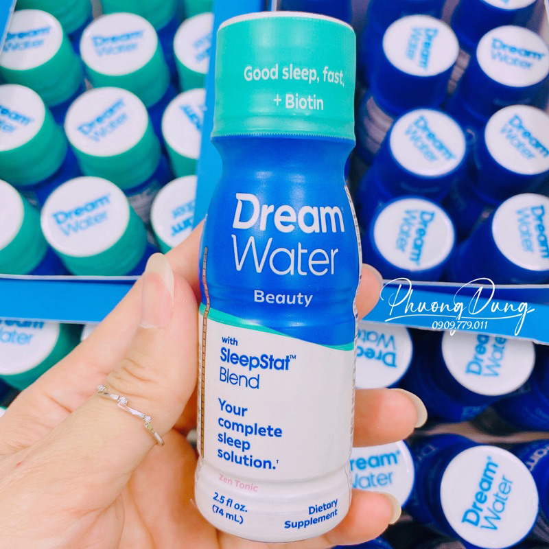 1 chai 74mL nước hỗ trợ giấc ngủ Dream Water Beauty Biotin HA Melatonin Gaba 5-HTP Mỹ SleepStat Blend