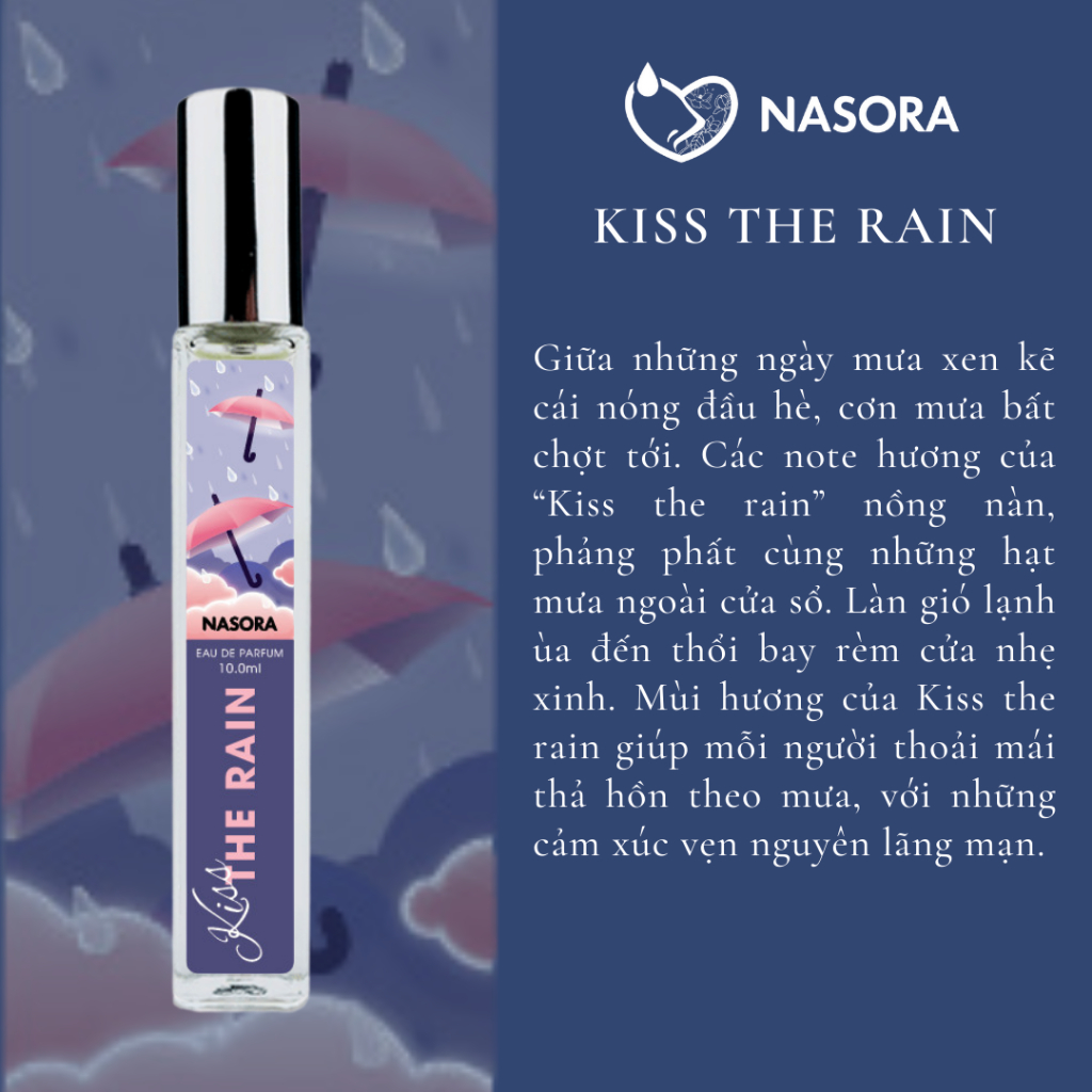 BST Nước Hoa Nữ Nasora THE KISS 3 Phong Cách Hương Thơm Quyến Rũ, Gợi Cảm, Ngọt Ngào, Bí Ẩn, Dạng Xịt 10ML