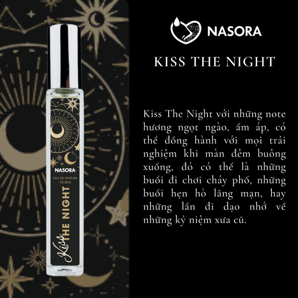 BST Nước Hoa Nữ Nasora THE KISS 3 Phong Cách Hương Thơm Quyến Rũ, Gợi Cảm, Ngọt Ngào, Bí Ẩn, Dạng Xịt 10ML