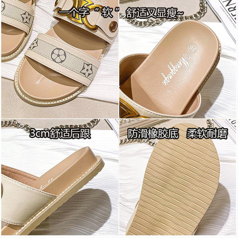 (Loại 1)Dép nữ thời trang mới 2 quai phối khuy đồng 2023/phom chuẩn