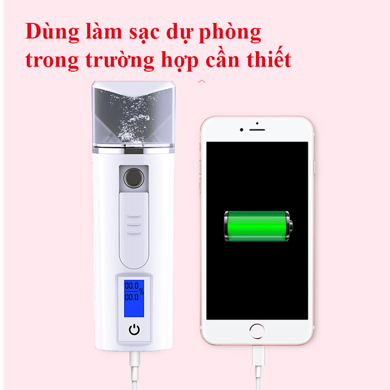 Máy phun sương mini cầm tay xịt khoáng xông hơi mặt Nano tạo ẩm mặt