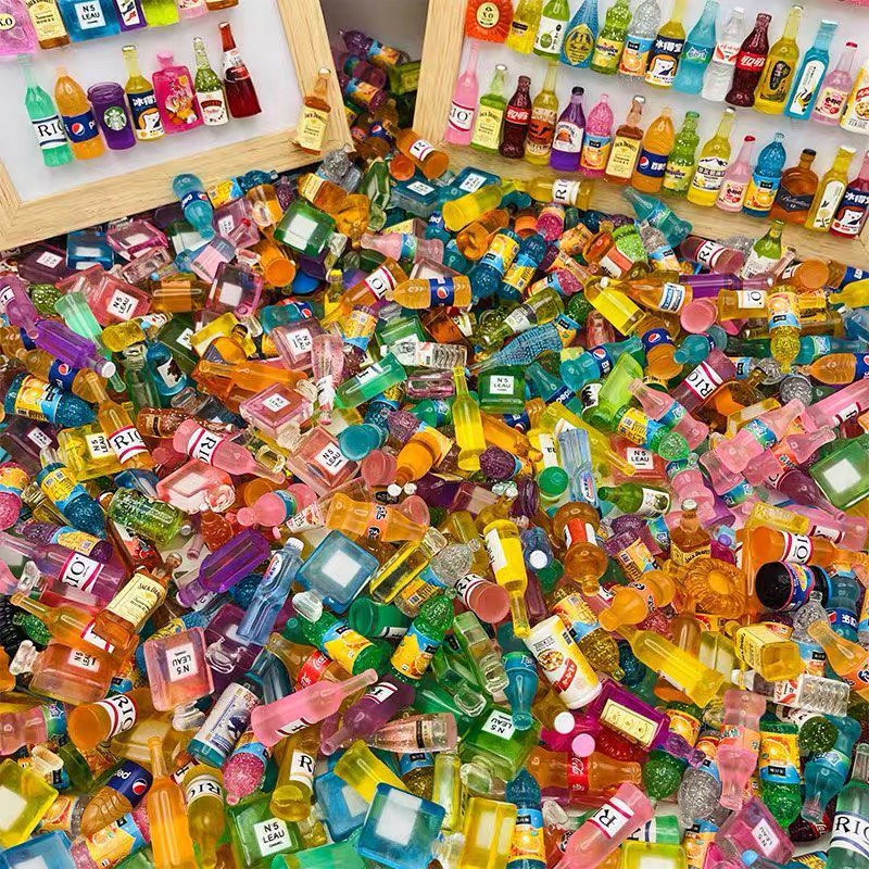 Charm phát sáng chai nước mini, charm slime làm đồ handmade, DIY, phụ kiện búp bê, charm kẹp tóc