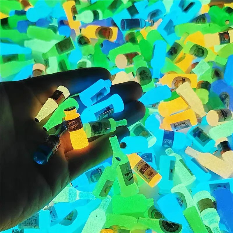 Charm phát sáng chai nước mini, charm slime làm đồ handmade, DIY, phụ kiện búp bê, charm kẹp tóc