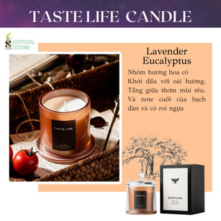 Nến thơm tinh dầu lavender eucalyptus hũ pha lê set quà tặng cao cấp