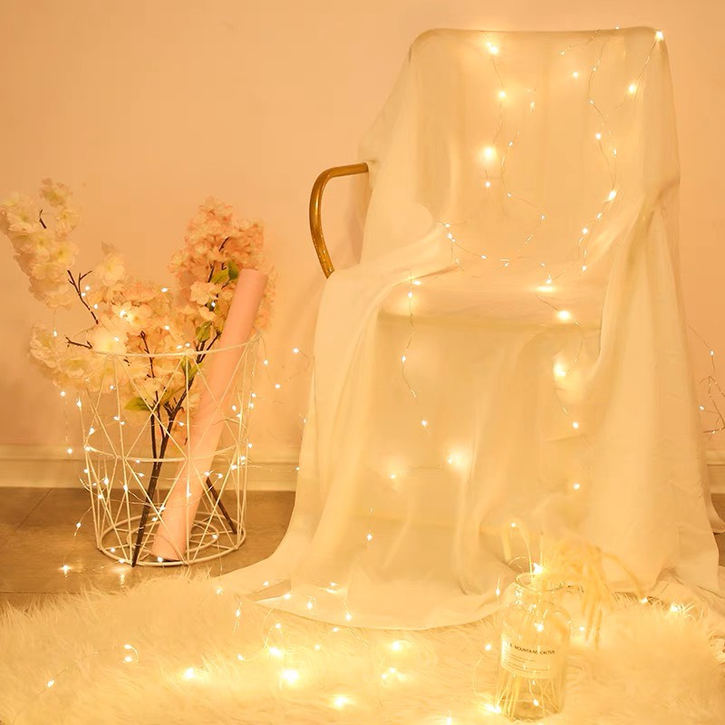 Dây đèn led chạy bằng pin trang trí phòng ngủ, bó hoa, tiệc